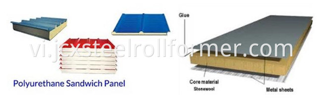 Rockwool Polyurethane EPS Sandwich Bảng sản xuất dòng máy